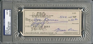 Bruce Lee Signed 1966 Check Signed to Don Karnes - Graded PSA 9